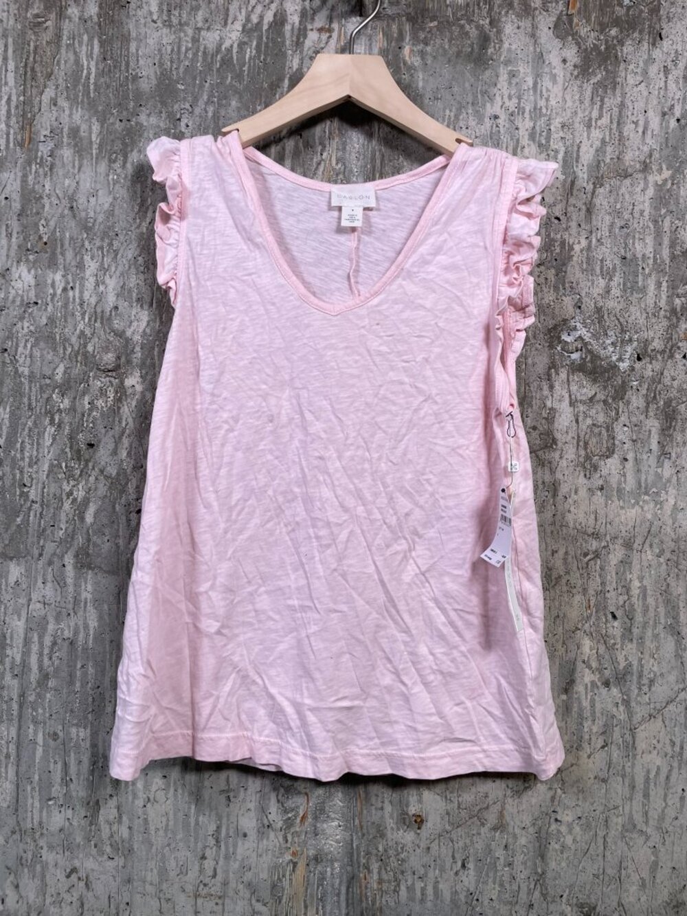 CASLON Women's Ruffle Trim Tank Top Size S in Pink Balm
